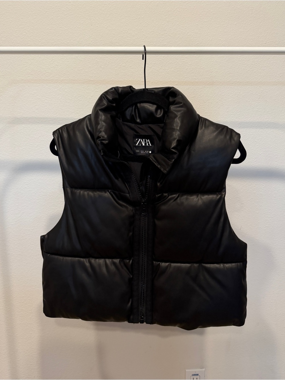 Zara Faux Leather Puffy Vest